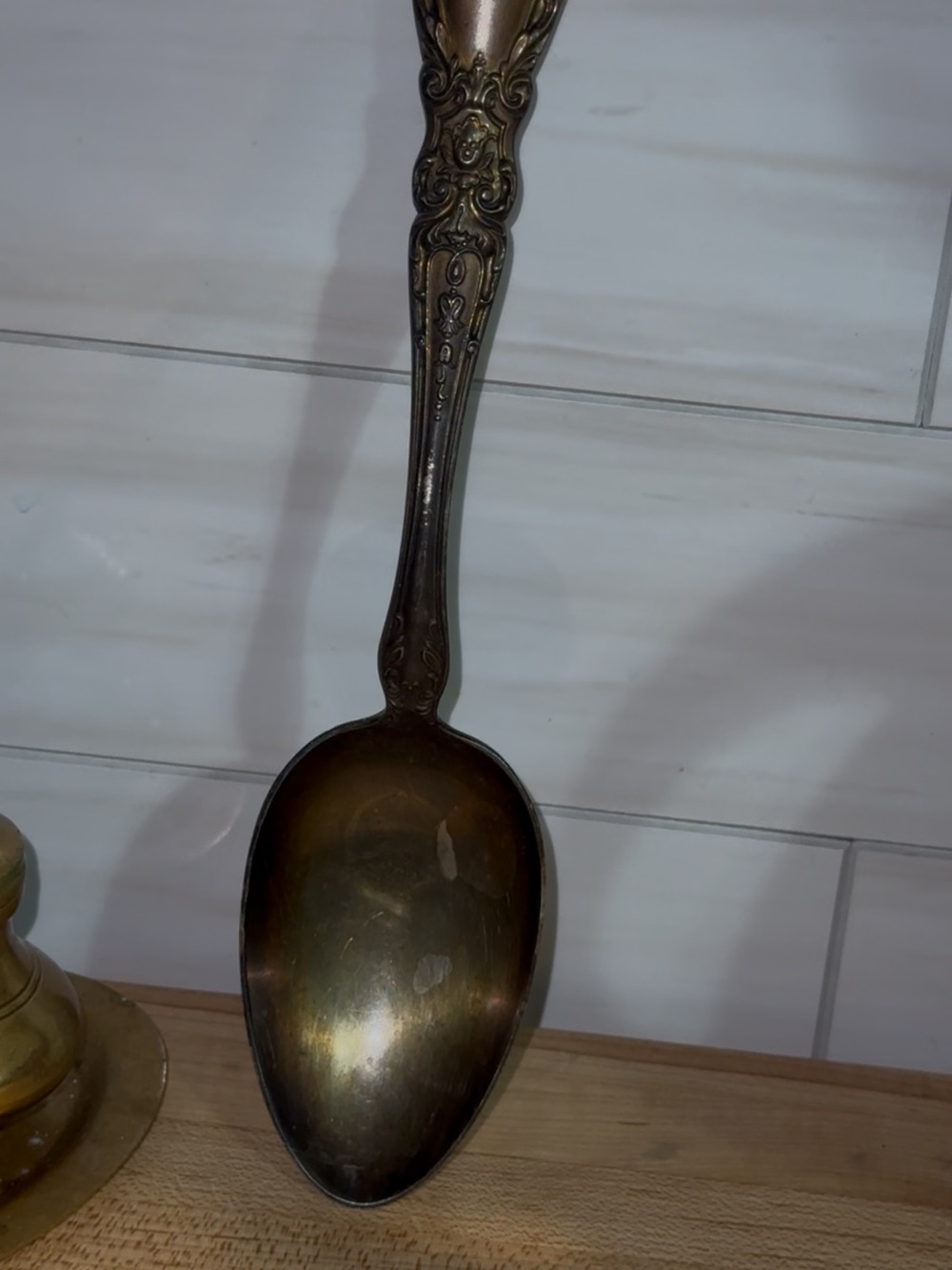 Prince Eugene sterling silver serving spoon